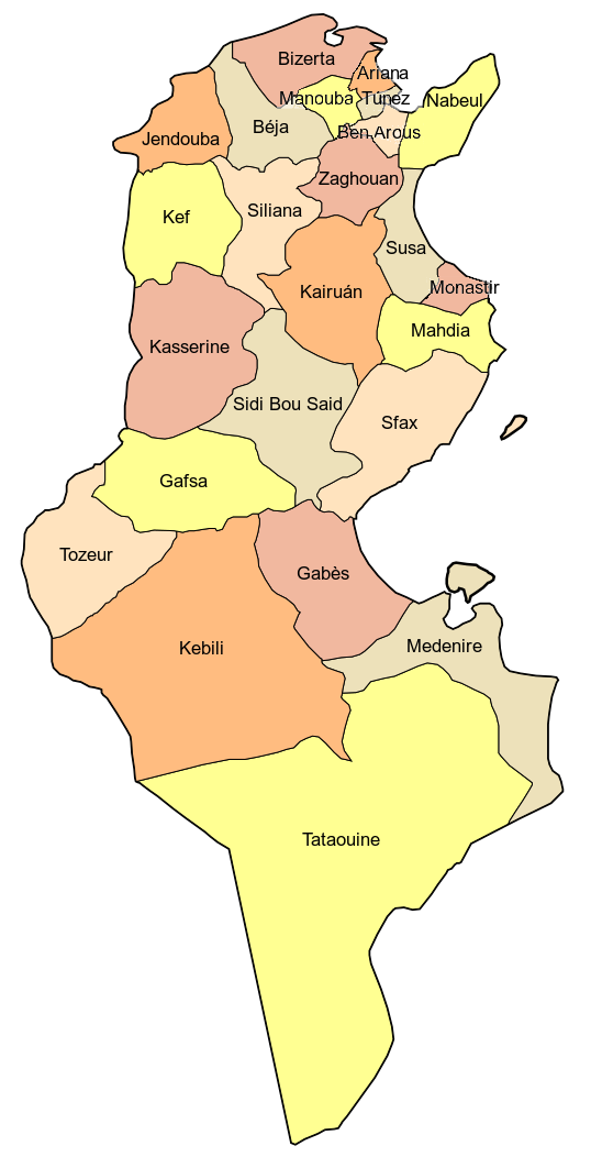 map of tunisia